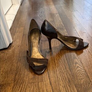 Elegant Brown Peep-Toe Heels